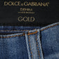 Dolce & Gabbana Blue Cotton Stretch Skinny Denim GOLD Jeans