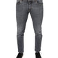 Dolce & Gabbana Dark Gray Cotton Stretch Skinny Denim Jeans