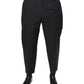 Dolce & Gabbana Black Crown Cotton Dress Pants