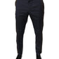 Dolce & Gabbana Black Cotton Wool Formal Dress Pants