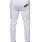 Dolce & Gabbana White Cotton Skinny Dress Pants