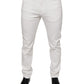 Dolce & Gabbana White Cotton Skinny Slim Men Denim Jeans