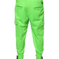 Dolce & Gabbana Neon Green Polyester Cargo Jogger Sweatpants Pants