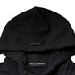 Dolce & Gabbana Black Cotton Hooded Men Full Zip Sweater