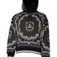 Dolce & Gabbana Black White Bandana Hooded Sweatshirt Sweater