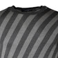 Dolce & Gabbana Gray Stripes Long Sleeve Round Neck Pullover Sweater