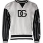 Dolce & Gabbana Black White Stripes Logo Sweatshirt Sweater