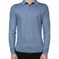 Dolce & Gabbana Sky Blue Silk Collared Men Pullover Sweater