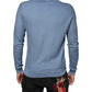 Dolce & Gabbana Sky Blue Silk Collared Men Pullover Sweater