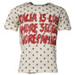 Dolce & Gabbana Beige Graphic Print Polka Dot Cotton T-shirt