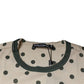 Dolce & Gabbana Beige Graphic Print Polka Dot Cotton T-shirt