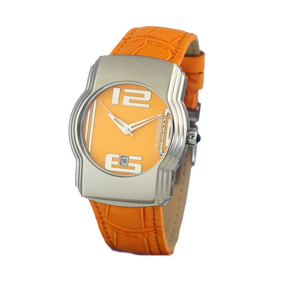 Chronotech Orange Leather Watch