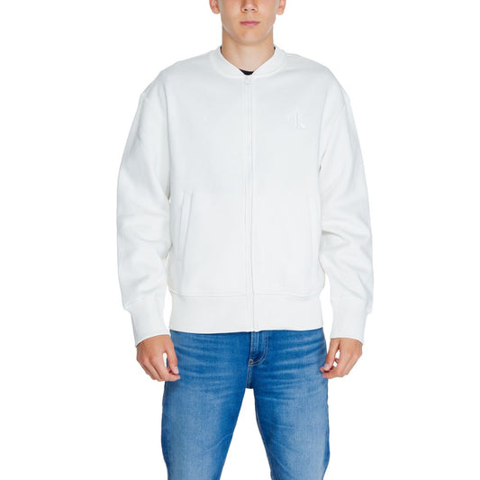 Calvin Klein Jeans White Cotton Rigenerato Sweater