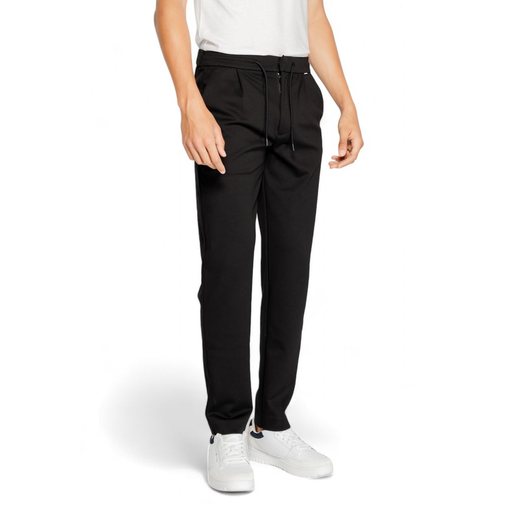 Calvin Klein Black Recycled Polyester Jeans & Pant