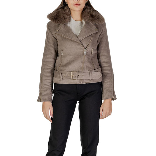 Guess Brown Polyester Jackets & Coat