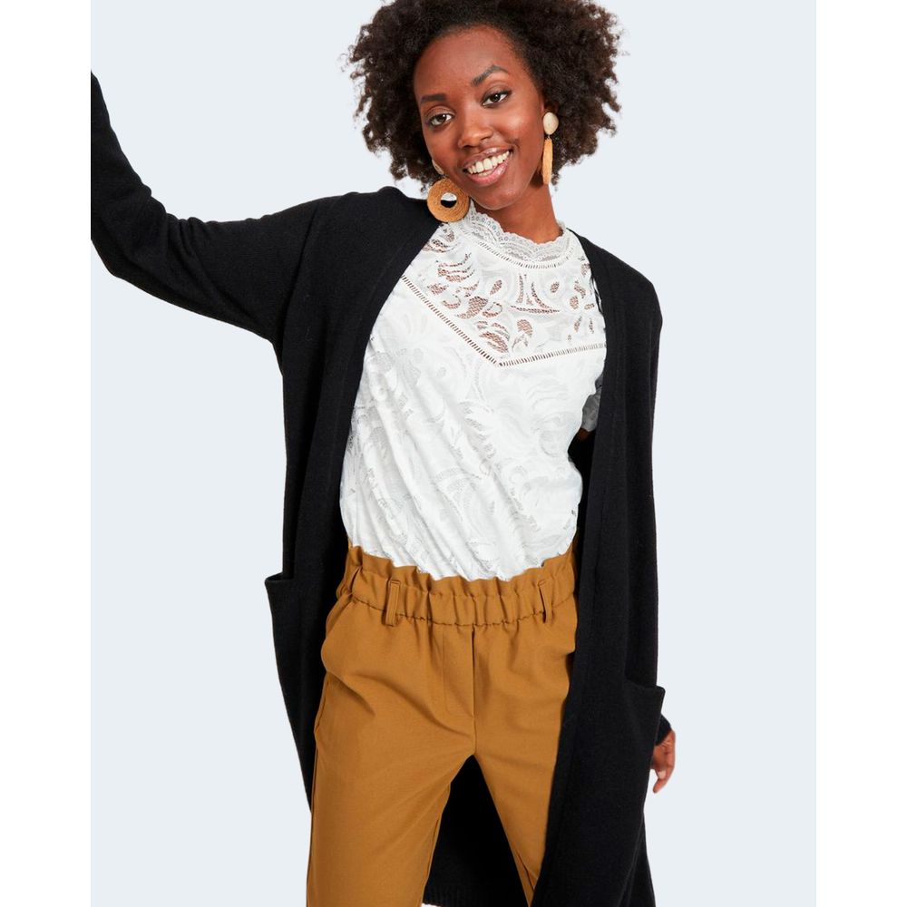 Vila Clothes Black Viscose Cardigan