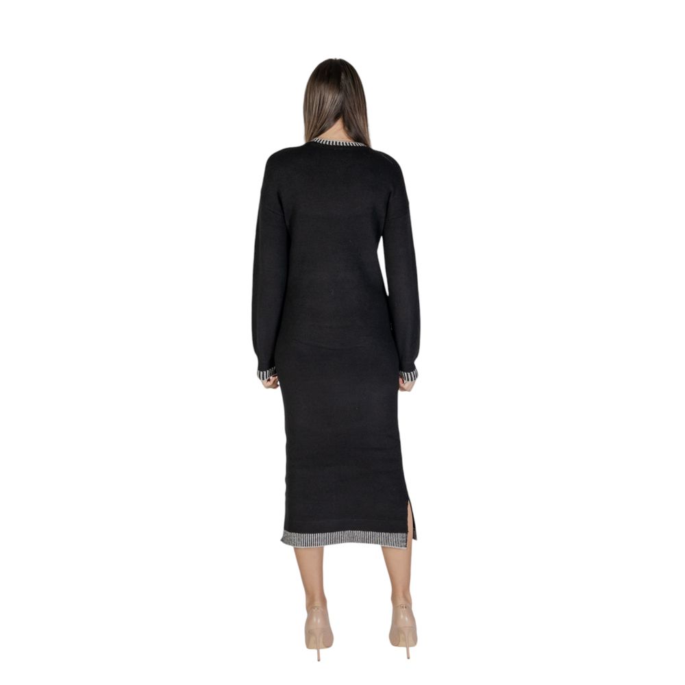 Vila Clothes Black Polyester Dress