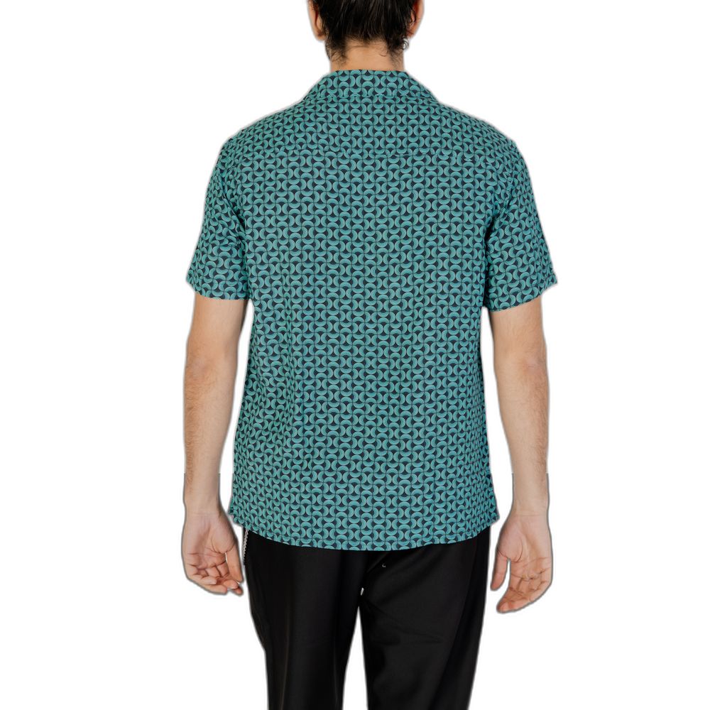 Gianni Lupo Turquoise Viscose Shirt