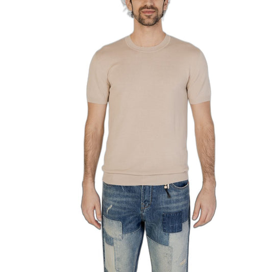 Gianni Lupo Beige Viscose T-Shirt