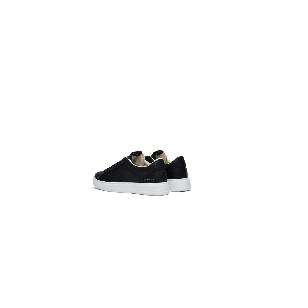 Crime London Black Leather Sneaker