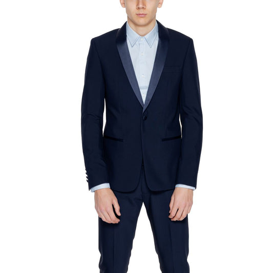 Antony Morato Blue Polyester Suit