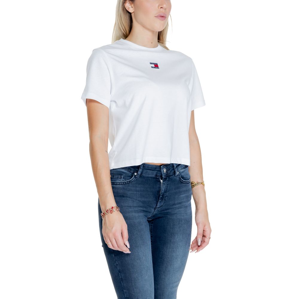 Tommy Hilfiger Jeans White Recycled Cotton Tops & T-Shirt