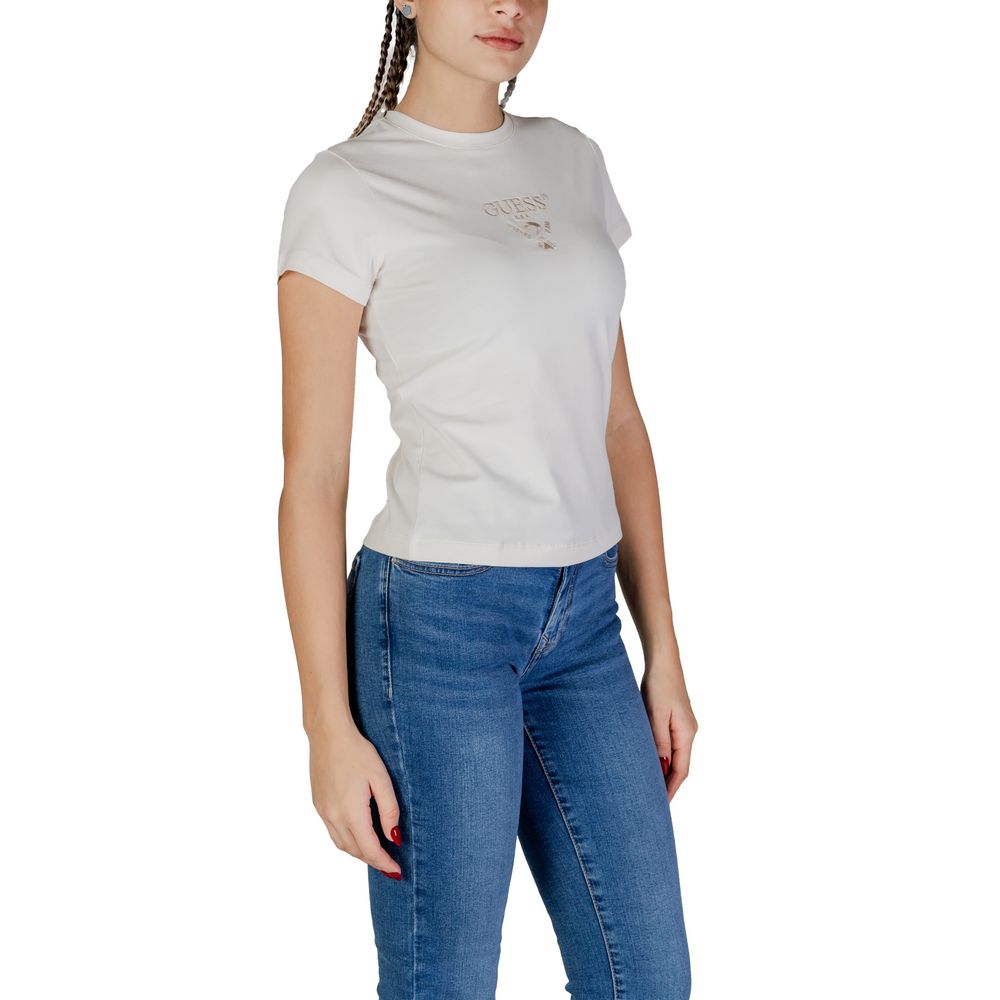 Guess Active Cream Cotton Tops & T-Shirt