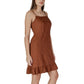 B.Young Brown Linen Dress