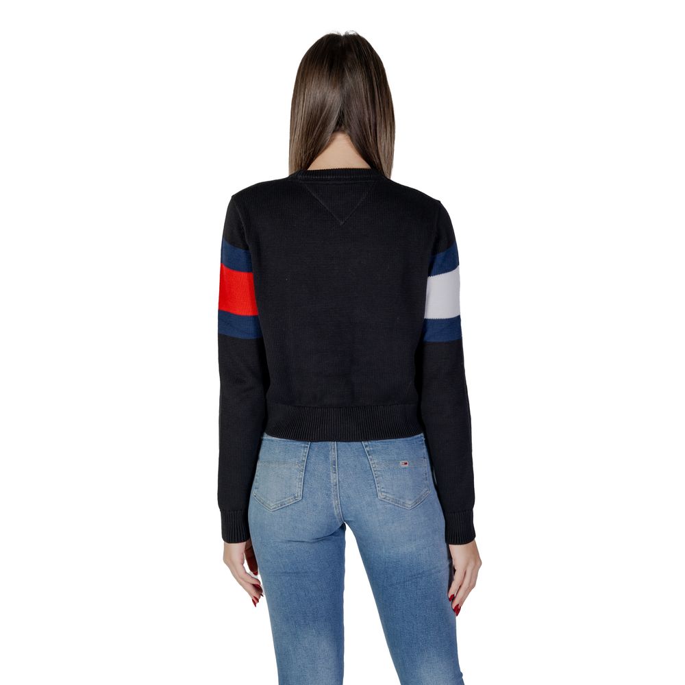 Tommy Hilfiger Jeans Black Cotton Rigenerato Tops & T-Shirt