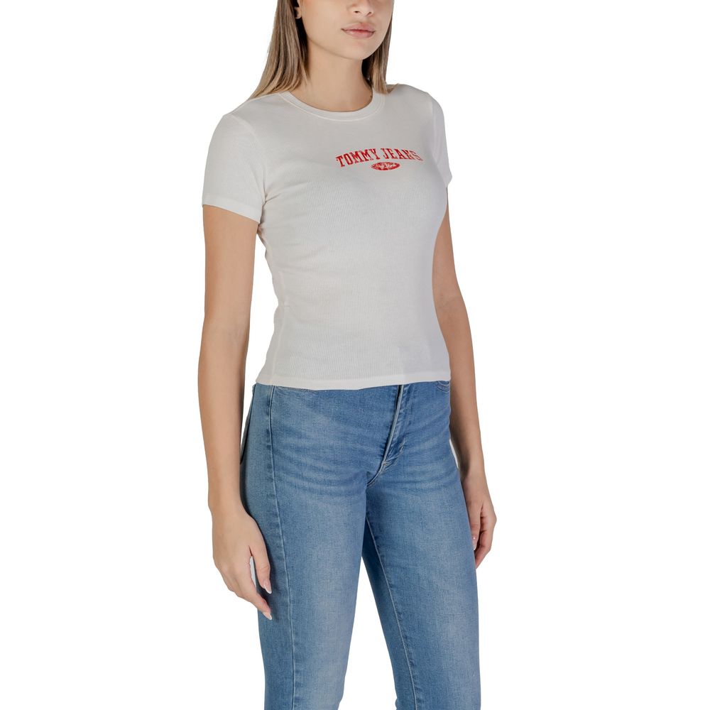 Tommy Hilfiger Jeans White Cotton Tops & T-Shirt