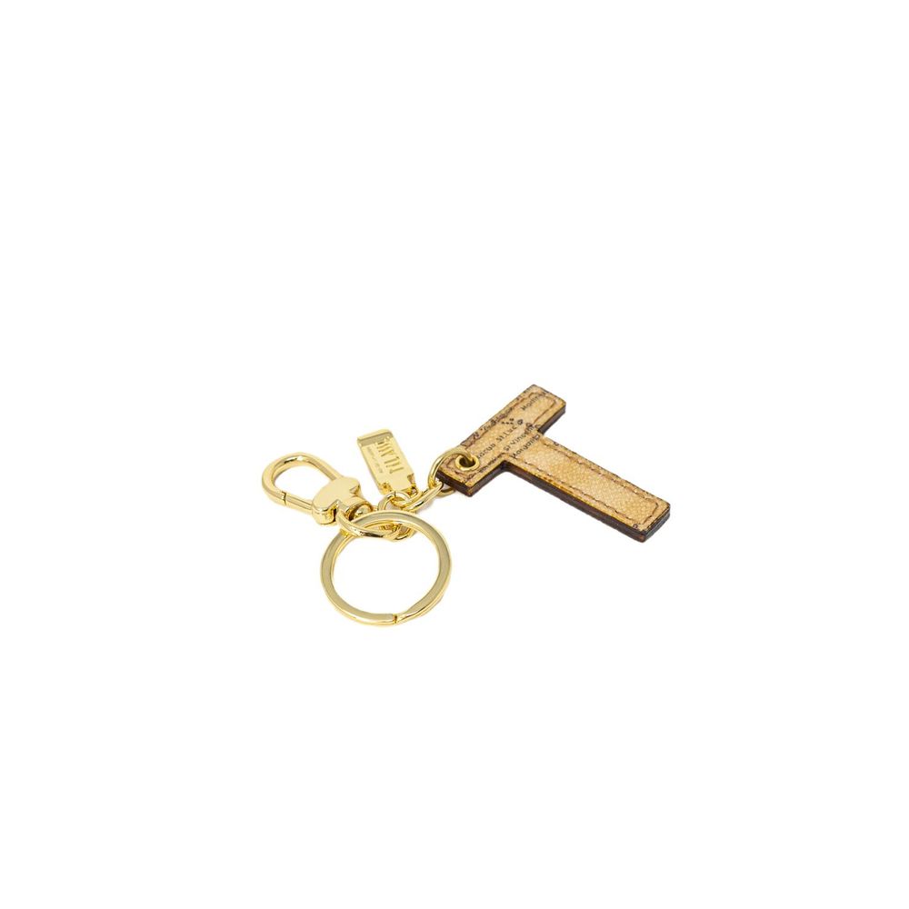 Alviero Martini Prima Classe Beige Leather Keychain