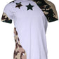 Dolce & Gabbana White Camouflage Stars Crew Neck T-shirt