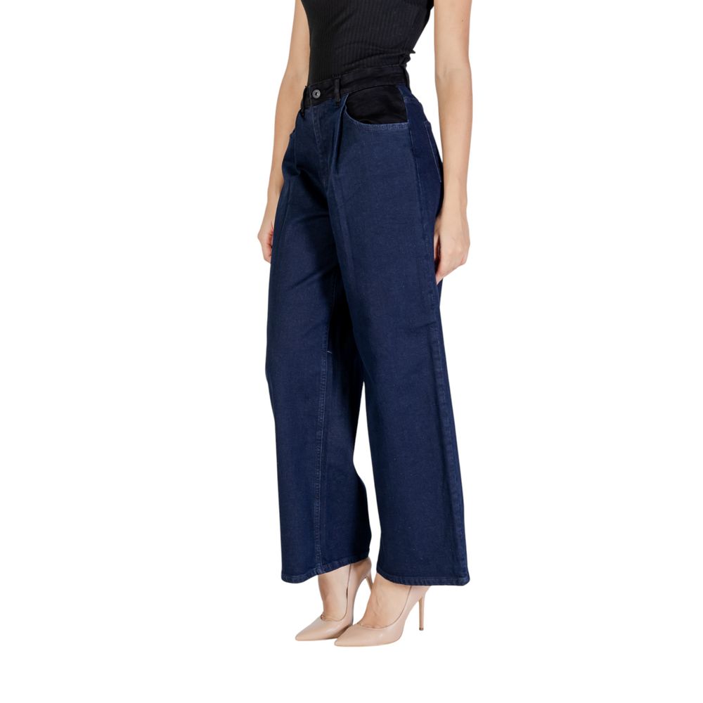 ICHI Blue Cotton Jeans & Pant