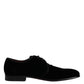 Dolce & Gabbana Black Velvet Leather Lace Up Men Derby Shoes