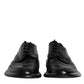 Dolce & Gabbana Black Leather Derby Wingtip Formal Shoes