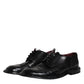 Dolce & Gabbana Black Leather Derby Wingtip Formal Shoes