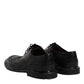 Dolce & Gabbana Black Leather Derby Wingtip Formal Shoes