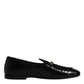 Dolce & Gabbana Black Exotic Leather Loafers Men Dress Shoes