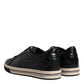 Dolce & Gabbana Black Leather Low Top Men Sneakers Shoes