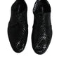 Dolce & Gabbana Black Woven Leather Lave Up Derby Shoes