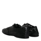 Dolce & Gabbana Black Woven Leather Lave Up Derby Shoes