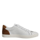 Dolce & Gabbana White Brown London Low Top Men Sneakers Shoes