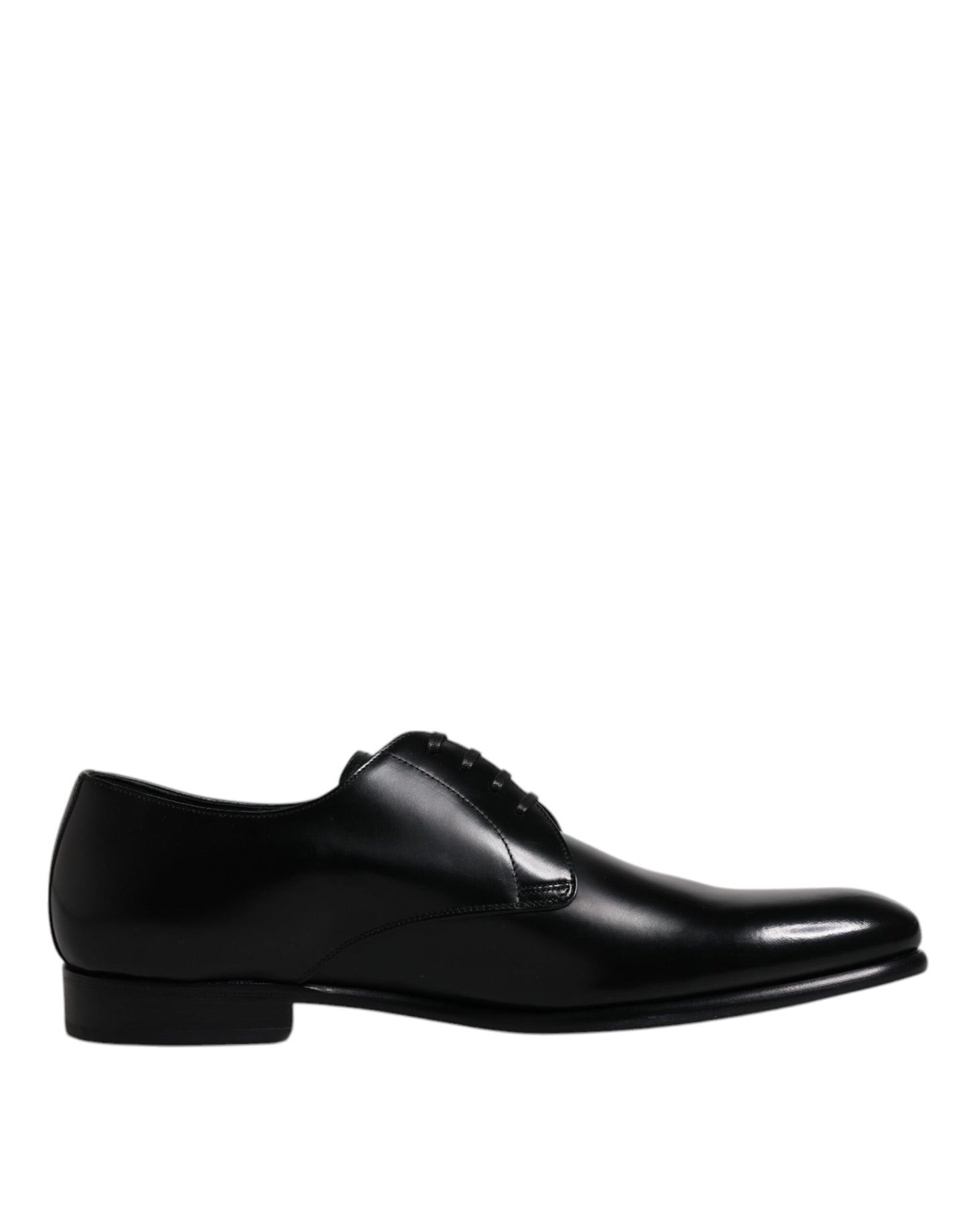 Dolce & Gabbana Black Leather Lace Up Men Derby Formal Shoes