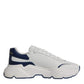 Dolce & Gabbana White Blue DAYMASTER Leather Sneakers Shoes