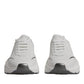 Dolce & Gabbana White Silver DAYMASTER Leather Sneakers Shoes