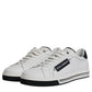 Dolce & Gabbana White Leather Low Top Men Sneakers Shoes