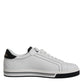 Dolce & Gabbana White Leather Low Top Men Sneakers Shoes