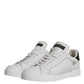 Dolce & Gabbana White Black Leather Low Top Men Sneakers Shoes