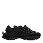 Dolce & Gabbana Black Low Top Space Lace Up Sneakers Shoes