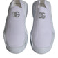 Dolce & Gabbana White Slip On Wave Low Top Men Sneakers Shoes